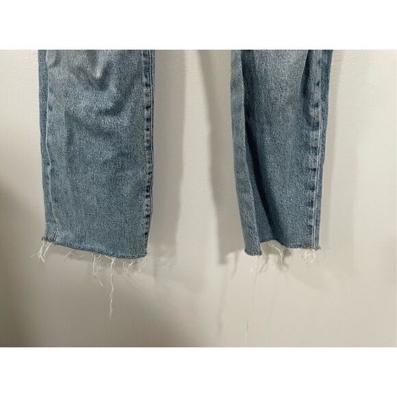 Good American Distressed Jeans Good Boy Straight Leg Blue Denim Size 2 /26 NWT - Picture 2 of 7